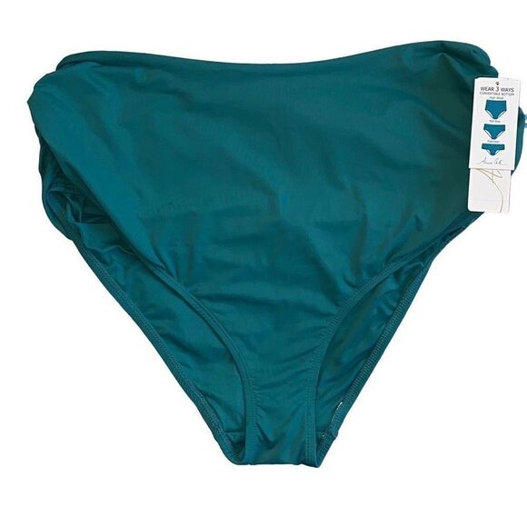 Anne Cole NWT Bikini Bottom Size 18W Ocean Green Teal 3-Way Convertible - Picture 1 of 11